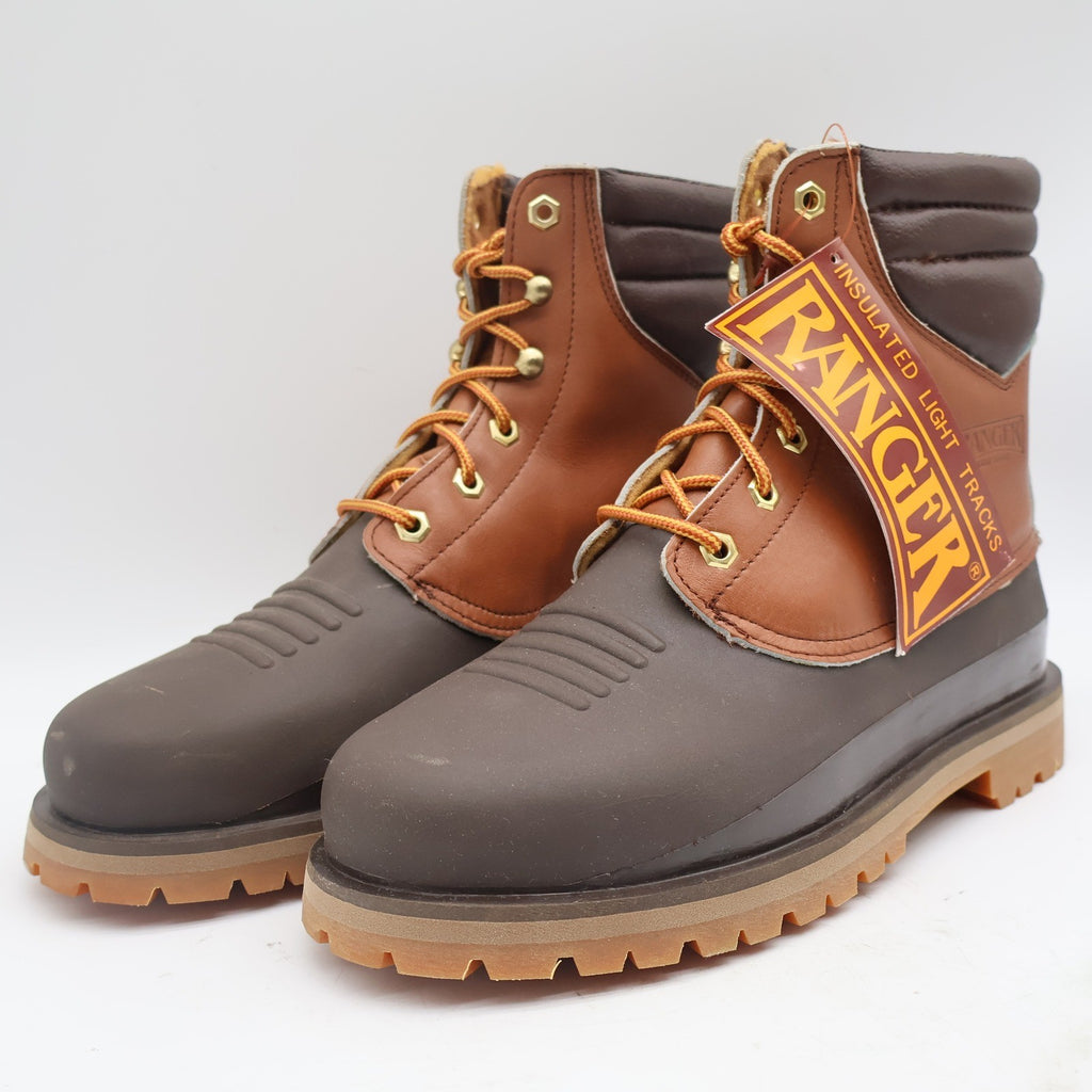 Ranger Insulated Hunting Boots Mens 8M Vintage Brown Leather Rubber Duck Boots - take2supply