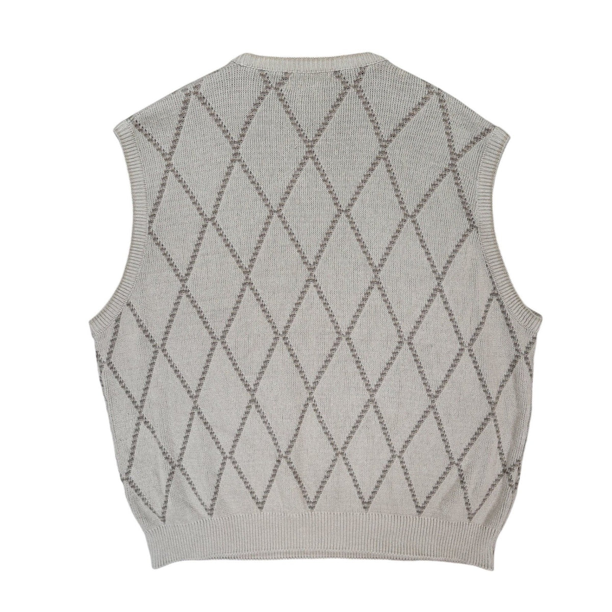 Cypress Links Sweater Vest Mens XL Tan Cotton Argyle Golf Knit Sleeveless V-Neck - take2supply