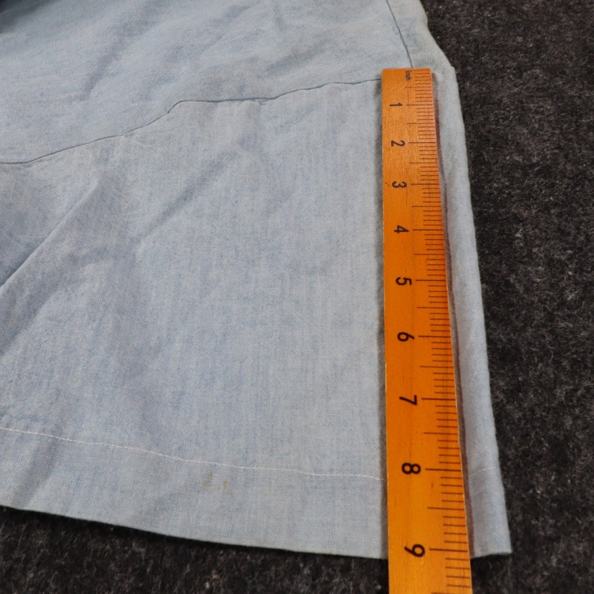 New Expressions Ruffle Shirt Womens M Vintage 80s Light Blue Cotton Boxy USA - take2supply