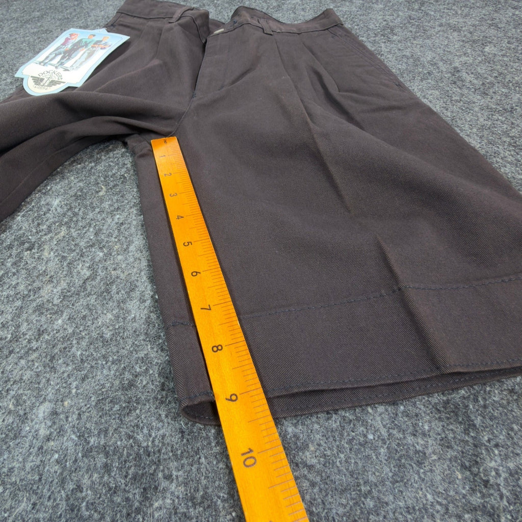 Dockers Shorts Mens 30 Brown Cotton Pleated Student Deadstock 82780-0559 Vintage - take2supply