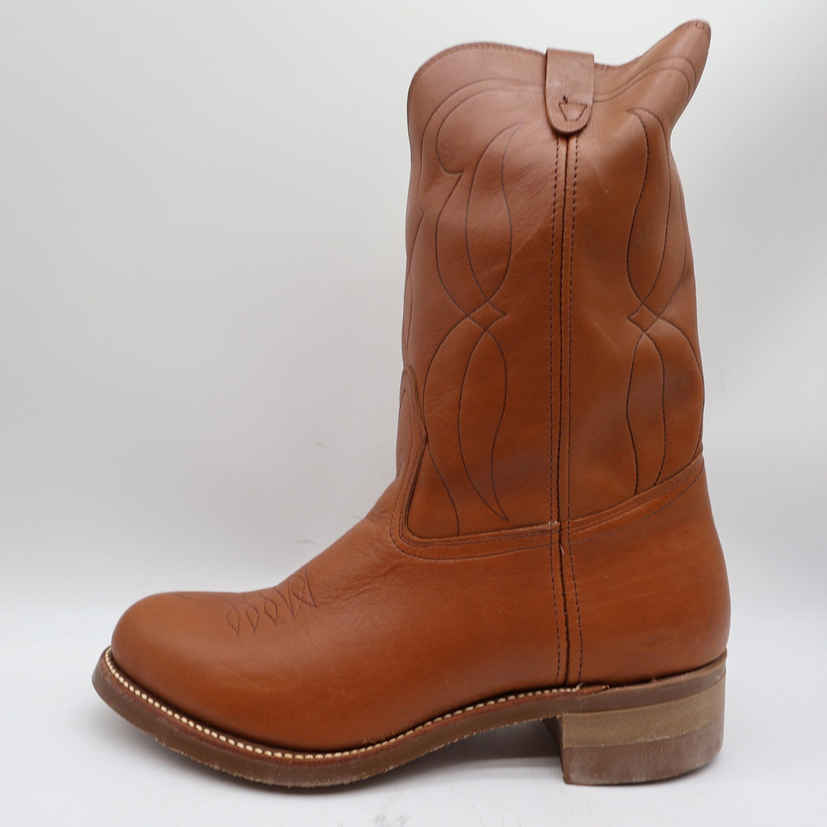 Walker Vintage Western Boots Mens 11 Brown Leather Deadstock NIB USA Made - take2supply