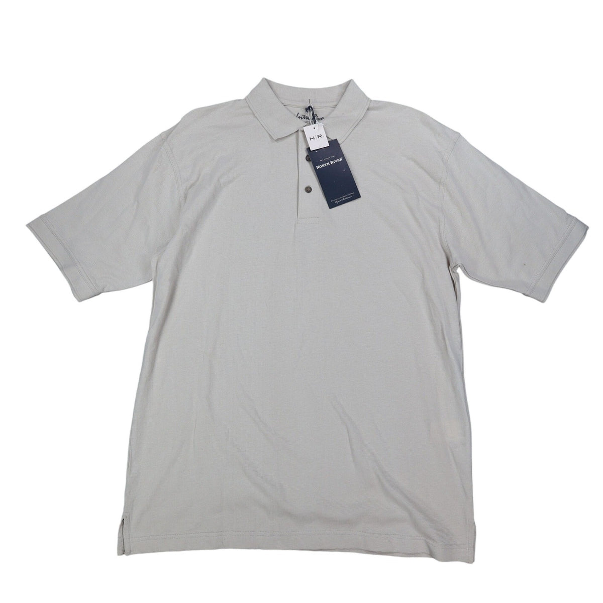 North River Polo Shirt Mens Size M Sandbar Beige 100% Cotton Pique NWT 7110331 - take2supply