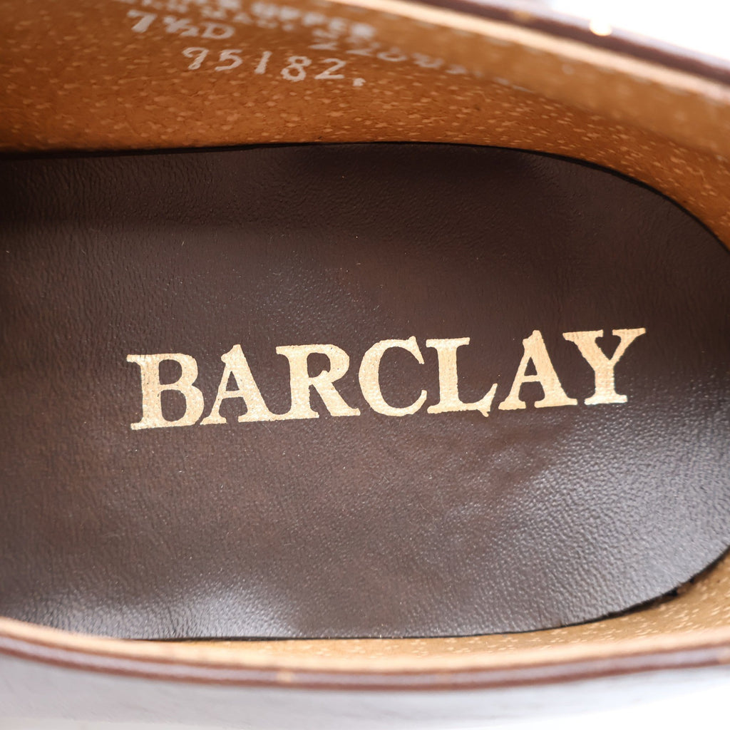 Barclay Loafers Mens 7.5 D Vintage Brown Leather Slip On Dress Shoes 95182 - take2supply