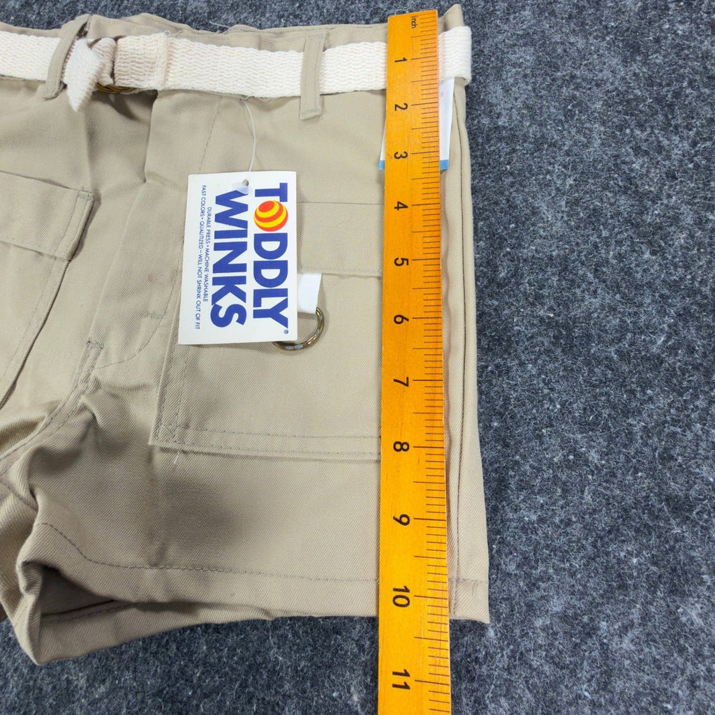 Toddy Winks Vintage 70s Twill Shorts Boys 6 Khaki Cotton Blend NWT - take2supply