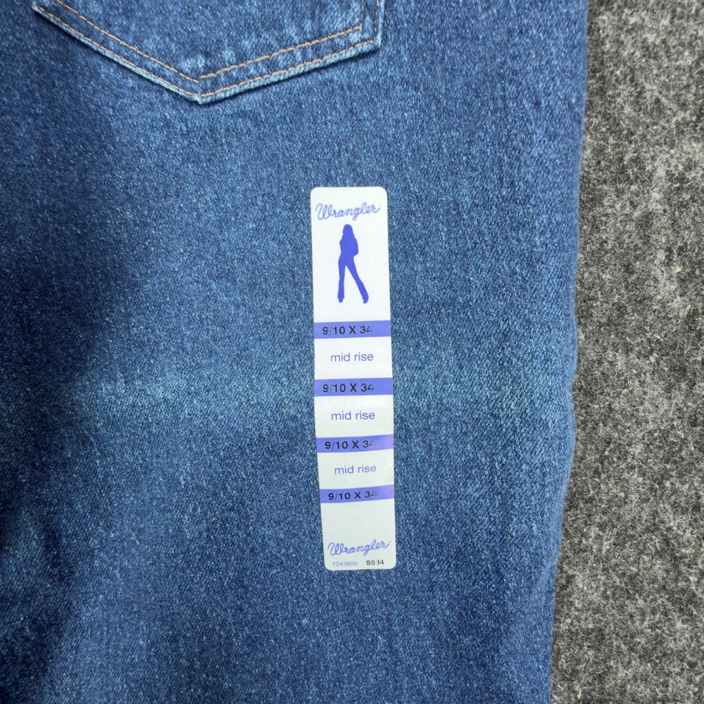 Wrangler Y2K Cowboy Cut Jeans Womens 9/10x34 Blue Denim Bootcut New C717 - take2supply