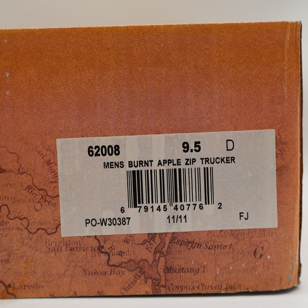 Laredo Zip Trucker Boots Mens 9.5 D Burnt Apple Leather Western Cowboy 62008 - take2supply