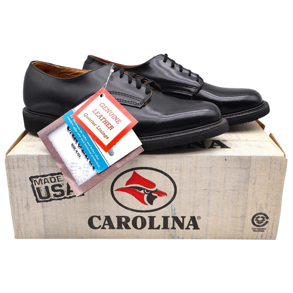 Carolina Oxford Shoes Mens 10 C Vintage Black Leather Plain Toe Made in USA New - take2supply