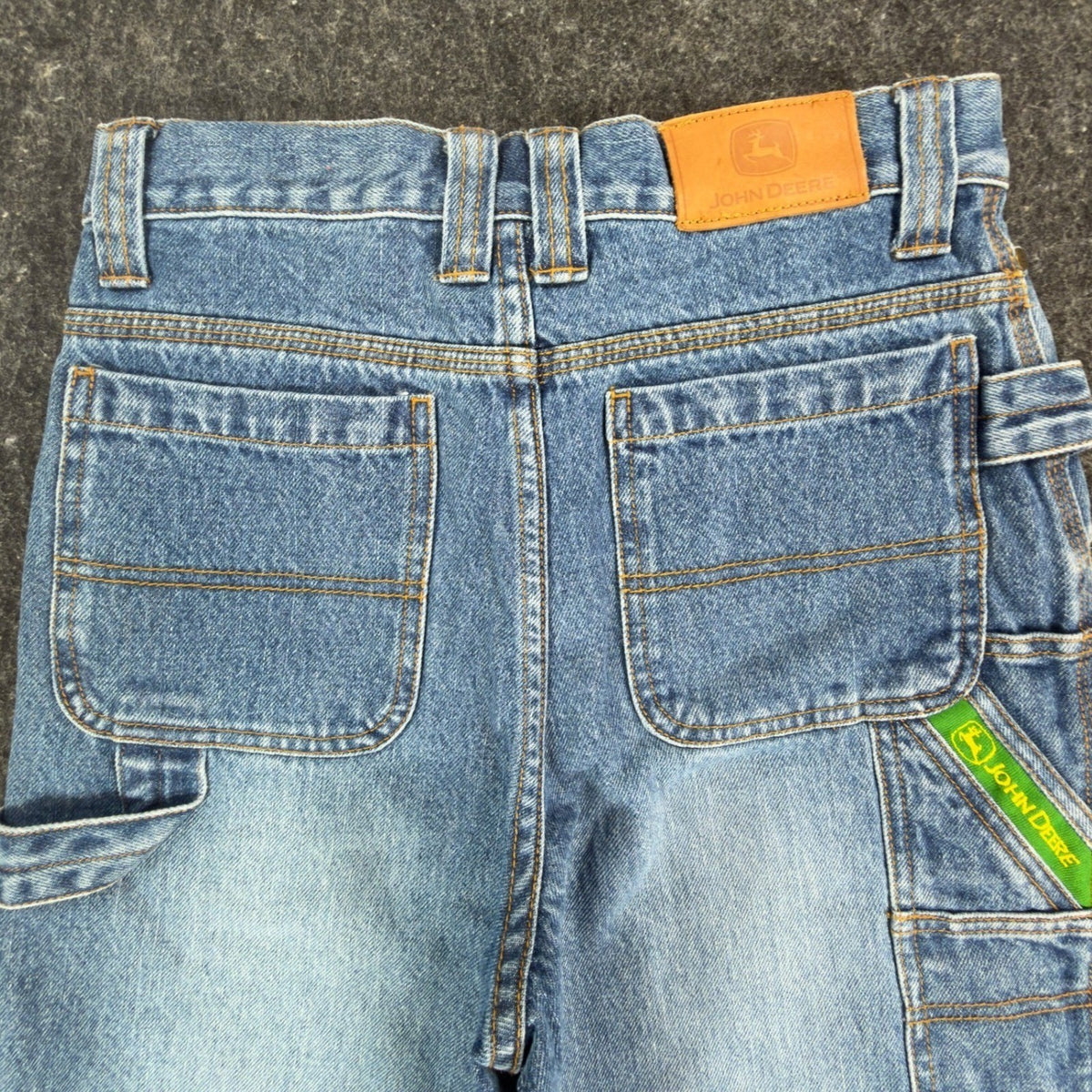 John Deere Y2K Carpenter Denim Shorts Boys 12 Stone Wash Cotton NWT Deadstock - take2supply