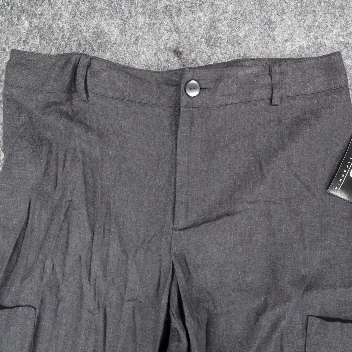 AGB Byer California Cargo Pants Womens 10 Y2K Black Linen Blend Wide Leg New - take2supply
