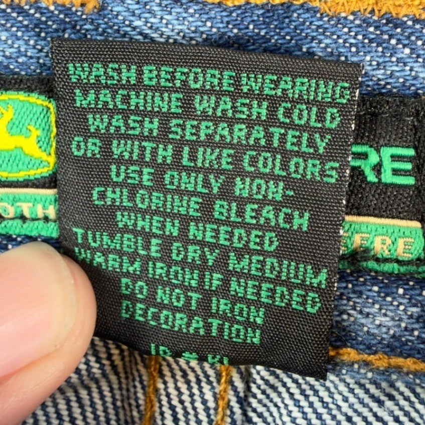 John Deere Y2K Carpenter Denim Shorts Boys 10 Blue Stone Wash NWT Deadstock - take2supply