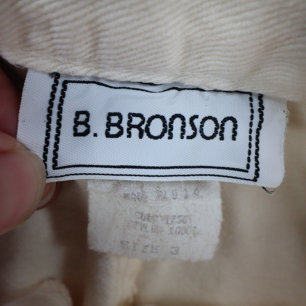 B. Bronson Shorts Womens 3 Vintage 90s Natural Cotton Pleated High Waist Belted - take2supply