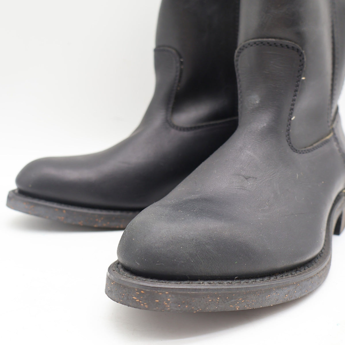 Cedar Crest Wellington Boots Mens 9 D Vintage Black Leather Work Boots 1839 USA - take2supply