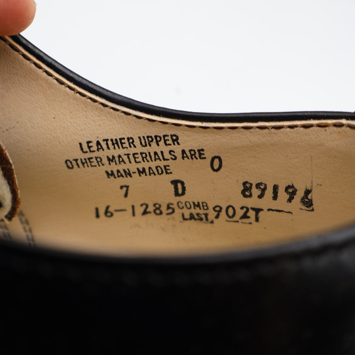 Cedar Crest Oxford Shoes Mens 7 D Vintage Black Leather Cushion Arch Deadstock - take2supply