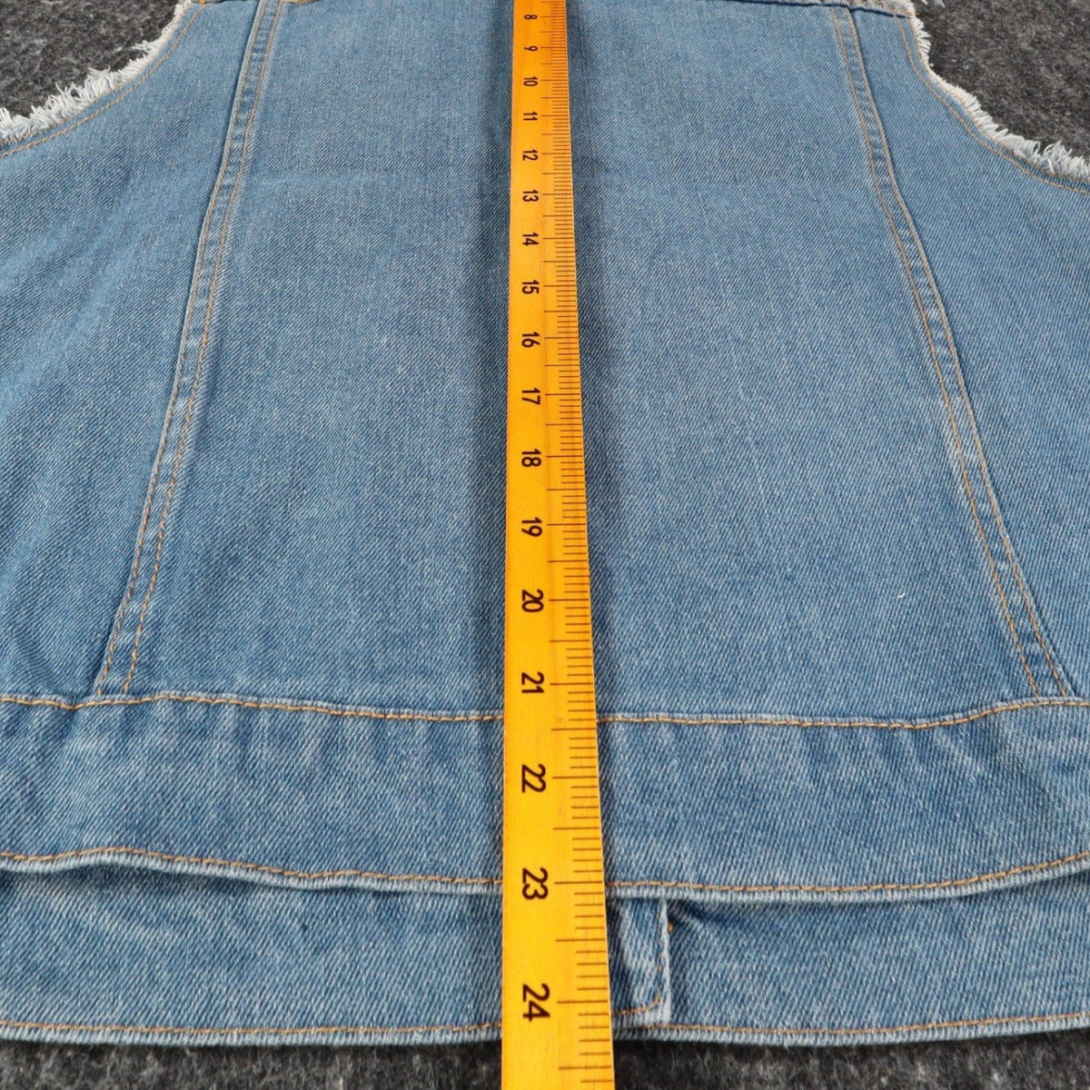 Vocal Denim Vest Womens XL Blue Cotton Studded Rhinestone Frayed Raw Edge Vest - take2supply
