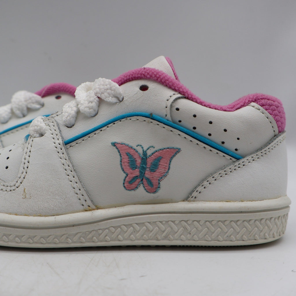 Willits Wind Sneakers Toddler 7.5 M Vintage 90s White Pink Butterfly Leather 288 - take2supply