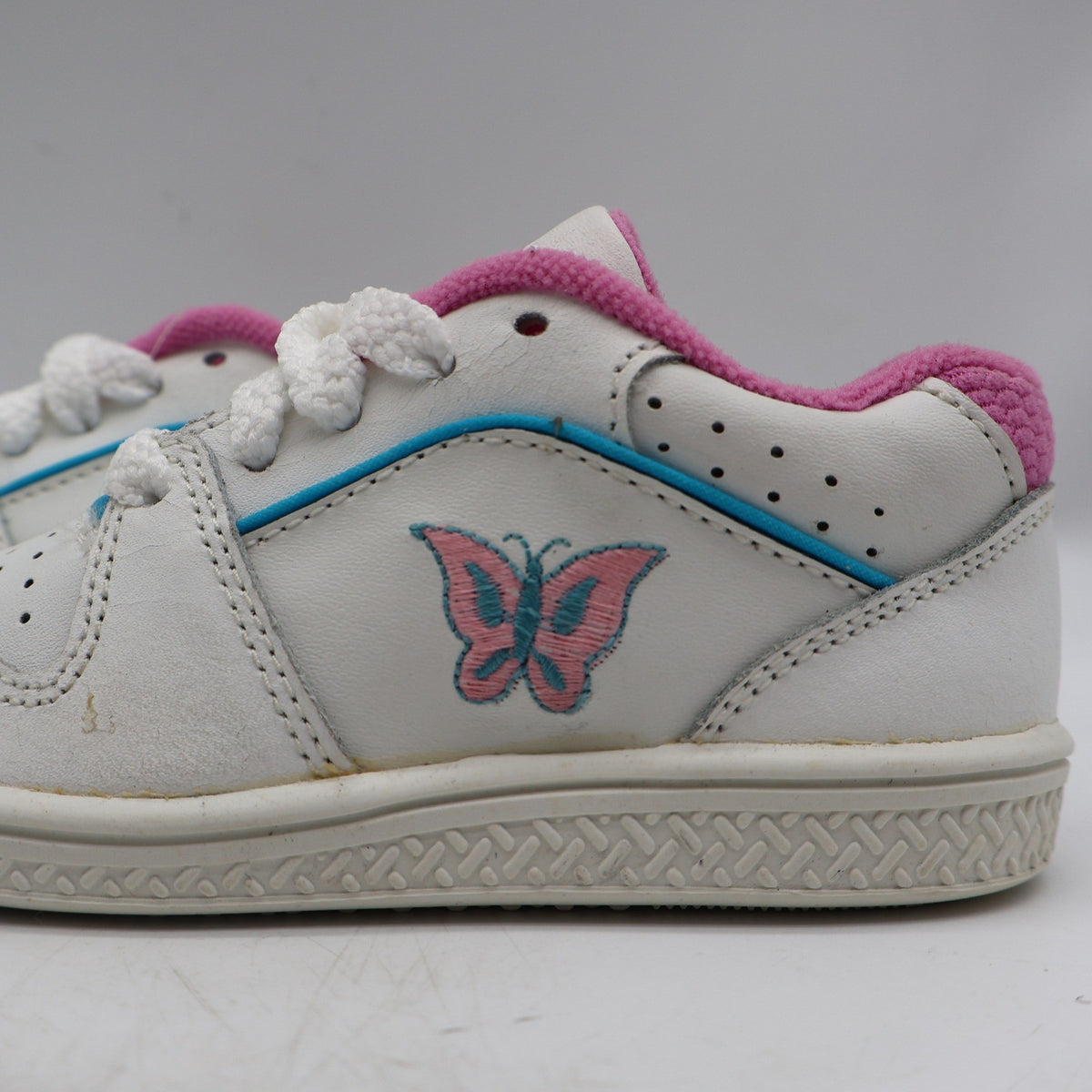 Willits Wind Sneakers Toddler 7.5 M Vintage 90s White Pink Butterfly Leather 288 - take2supply