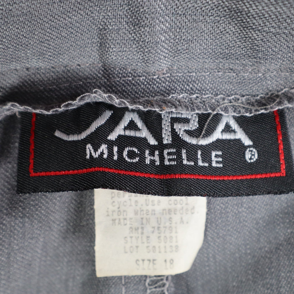 Sara Michelle Pants Womens 18 Gray Belted High Rise Dress Trousers USA NWT NOS - take2supply