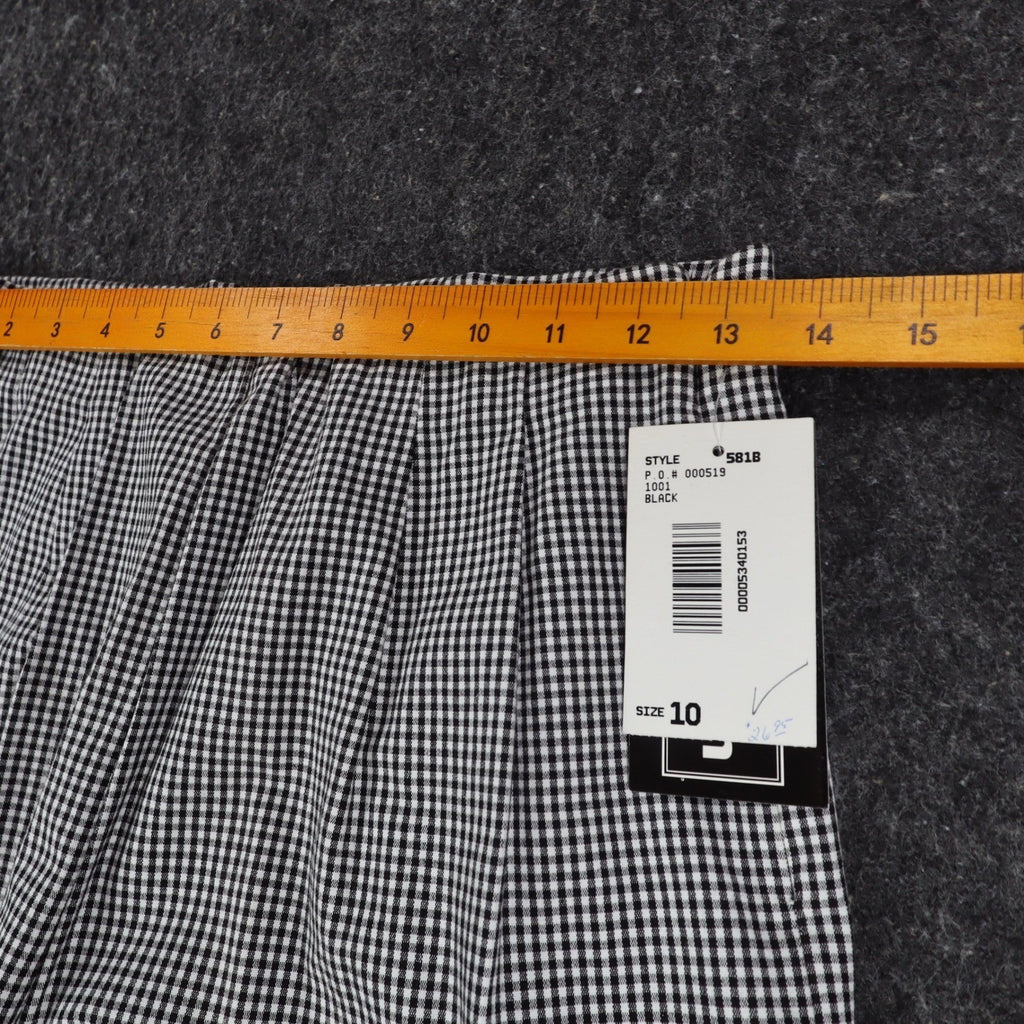 Southern Lady Gingham Pants Womens 10 Black White Stretch Straight Leg New C858 - take2supply