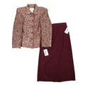 N Touch Womens Size 10 2pc Skirt Suit Set Berry Chenille Jacket & Midi Skirt NEW - take2supply