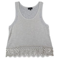My Michelle Tank Top XL Ivory Cotton Blend Crochet Lace Hem Boho Sleeveless - take2supply