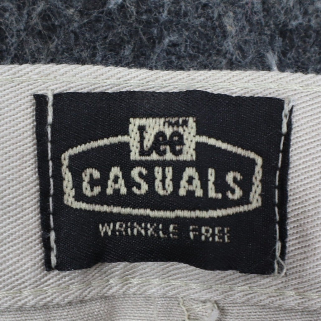 Lee Casuals Pants Womens 12 M Vintage 90s Khaki Cotton Double Pleat Relaxed Fit - take2supply