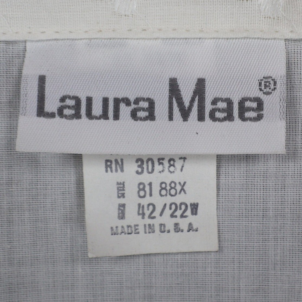 Laura Mae Shirt Womens 22W Vintage 80s White Eyelet Heart Embroidered USA NWT - take2supply