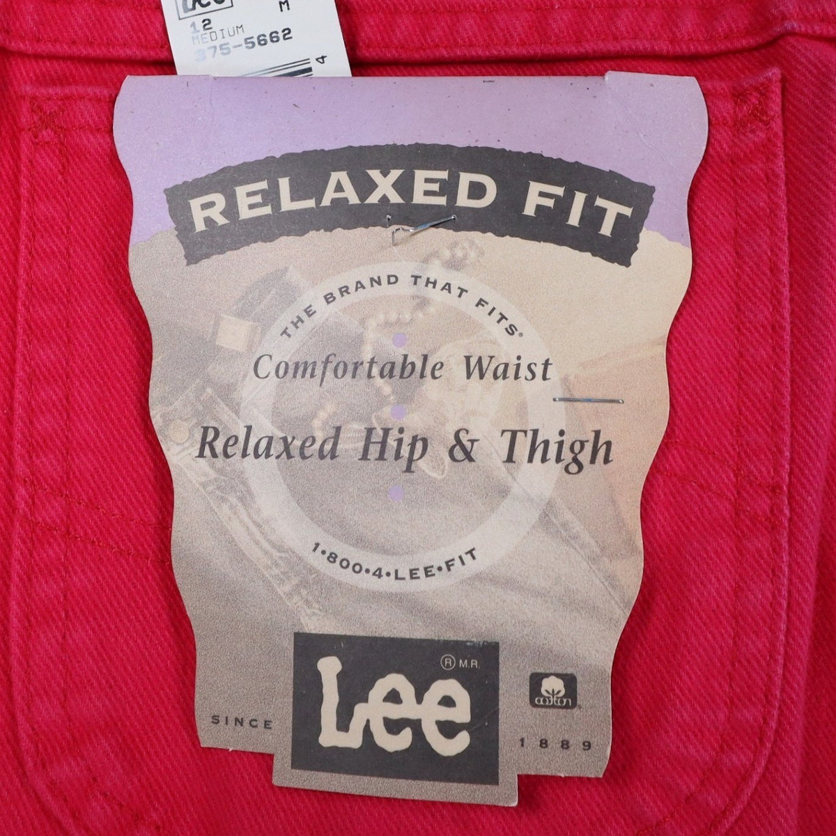 Lee Relaxed Fit Shorts Womens 12 Vintage 90s Poppy Red Cotton Made in USA NWT - take2supply