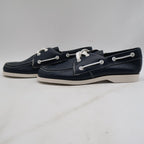Webbs Boat Shoes Kids Size 2 C Vintage 80s Navy Leather Made in USA Deadstock - take2supply