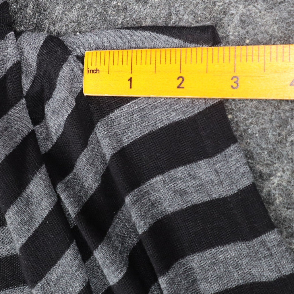 Erin London Open Front Vest Womens Large Black Grey Striped Draped Waterfall Hem - take2supply