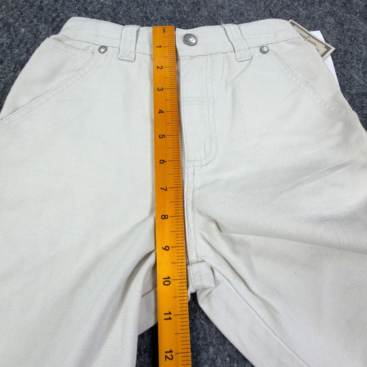 John Deere Y2K Carpenter Shorts Boys 6 Stone Cotton Canvas NWT Deadstock - take2supply