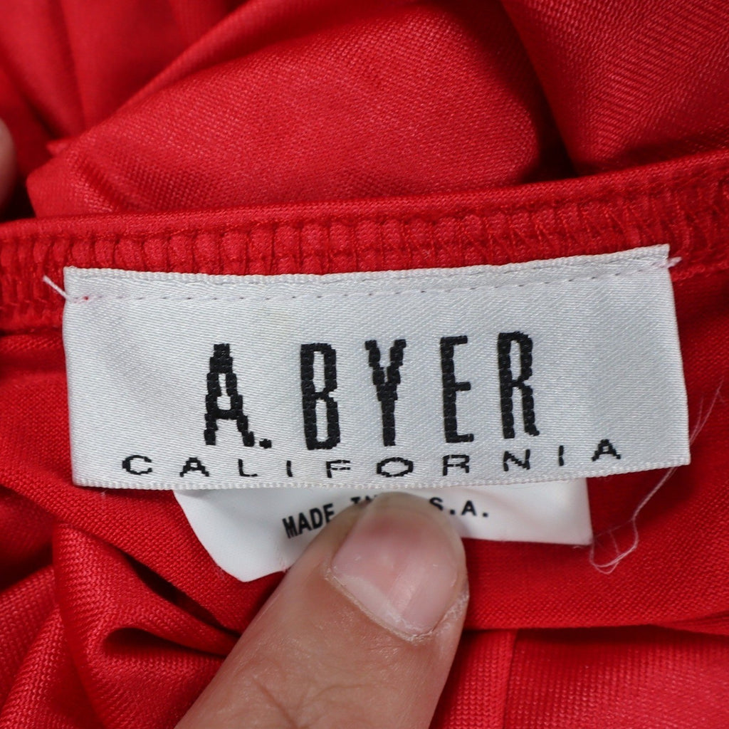 A. Byer Halter Tank Top Womens Medium Y2K Red Stretch Built-in Bra USA NWT - take2supply