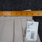 Southern Lady Culottes Womens 10 Vintage 90s Khaki Twill Pleated Wide Leg Shorts - take2supply
