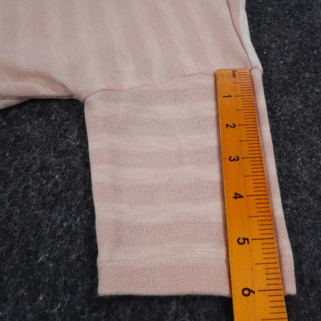 Hem & Thread Striped Knit Top Womens S/M Pink White Oversized Drop Shoulder NWT - take2supply