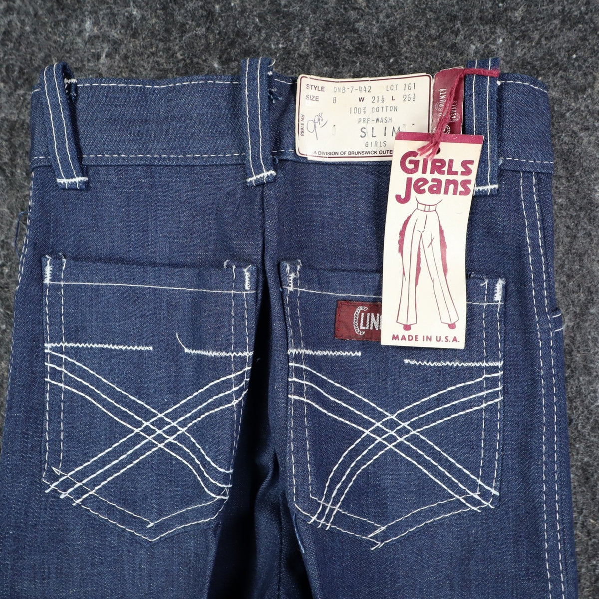 Vintage Clinchers Girls Jeans 8 Slim Blue Flare Leg USA Cotton NWT - take2supply