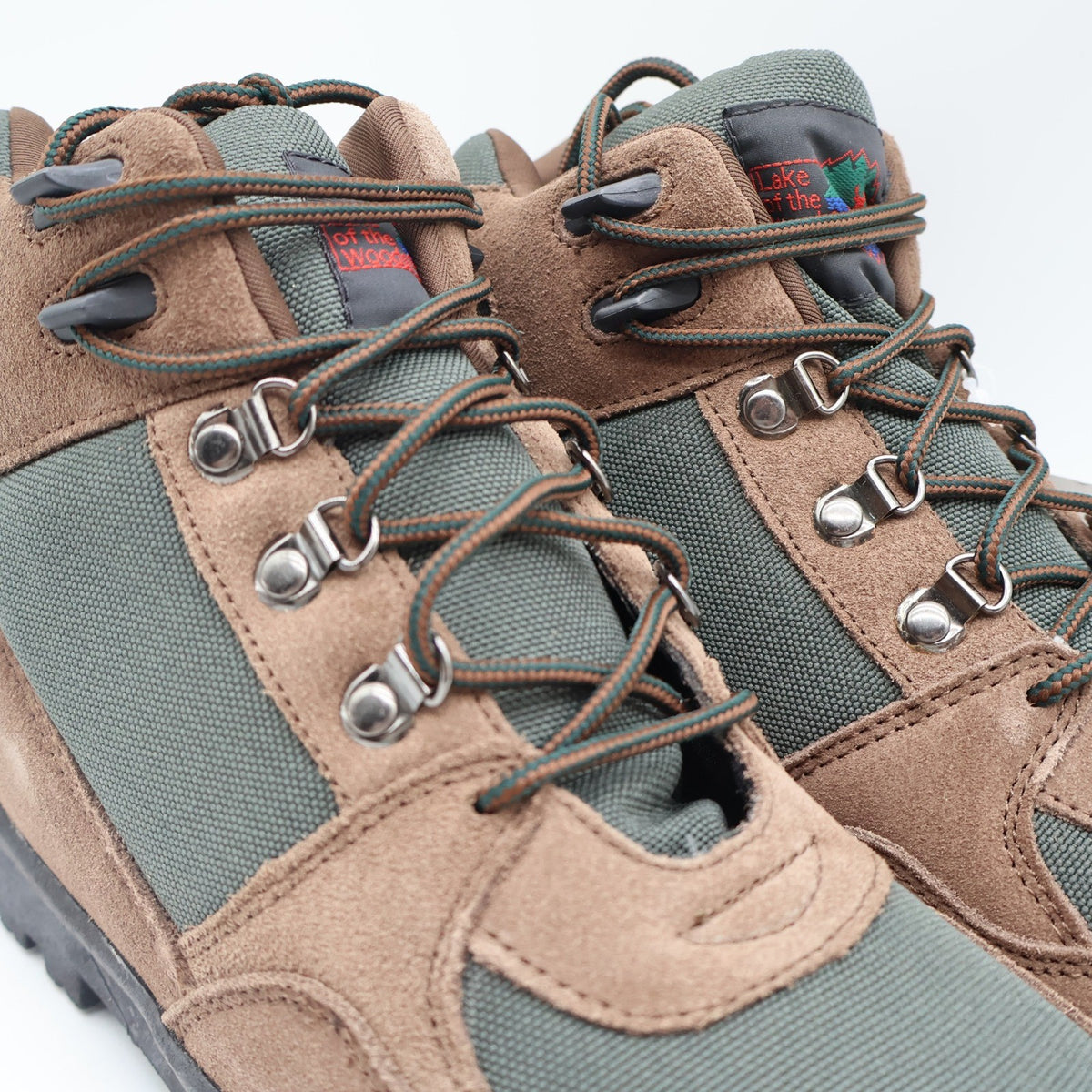 Lake of the Woods Hiking Boots Mens 12M Vintage Brown Suede Canvas Trail Shoes - take2supply
