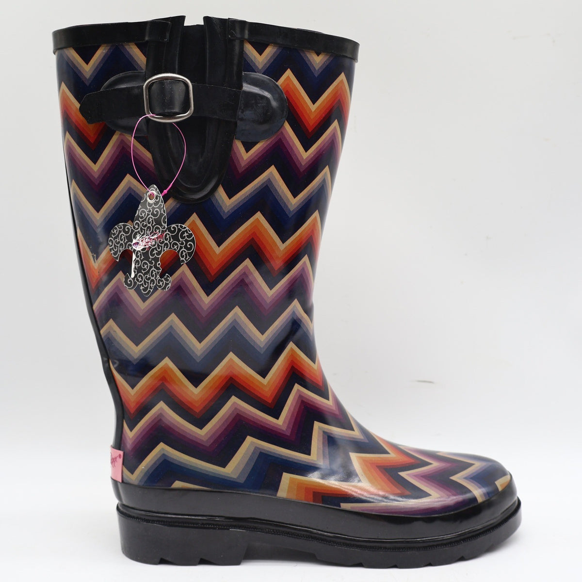 Blazin Roxx Chandra Rain Boots Womens 9 NWT Chevron Multicolor Rubber Waterproof - take2supply