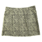 She + Sky Snake Print Denim Mini Skirt Women Large Green Distressed NWT - take2supply