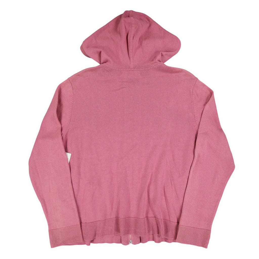 Southern Lady Petite PM Pink Embellished Hooded Zip Cardigan Sweater NWT - take2supply