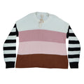 Hem & Thread Colorblock Striped Sweater Womens Large NWT Pink Brown Cream 7535 - take2supply