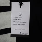 Lana Lee Tunic Sweater Womens Large Black White Striped Colorblock Zip Back New - take2supply