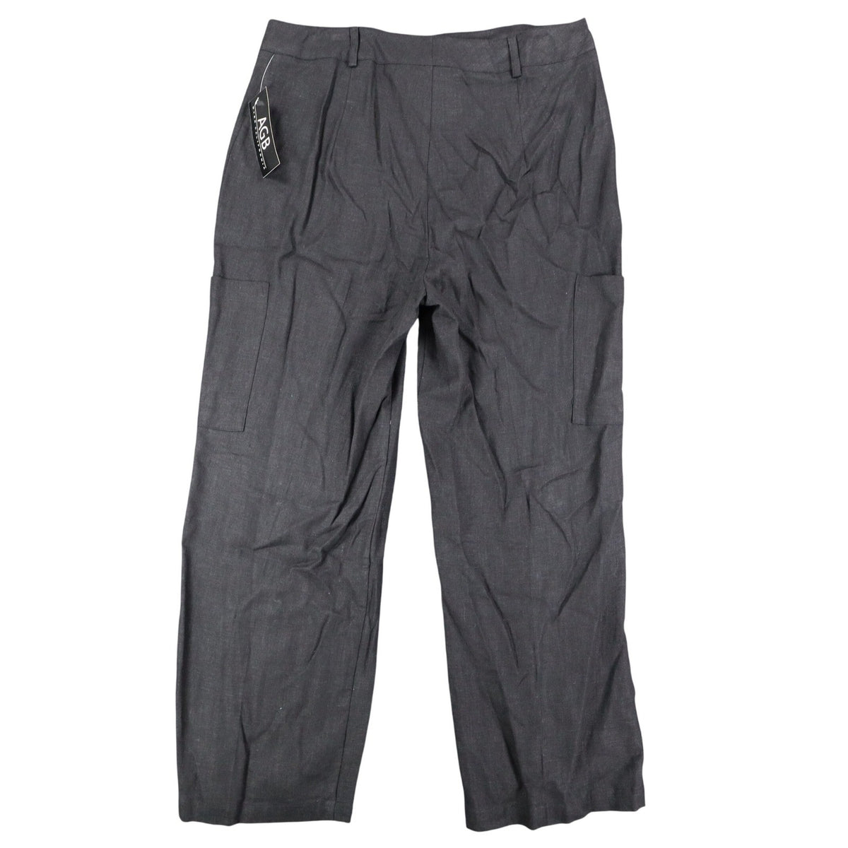 AGB Byer California Cargo Pants Womens 10 Y2K Black Linen Blend Wide Leg New - take2supply