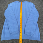 Excelsior Vintage 90s Ribbed Knit Sweater Mens Medium Blue Cotton Excellent - take2supply