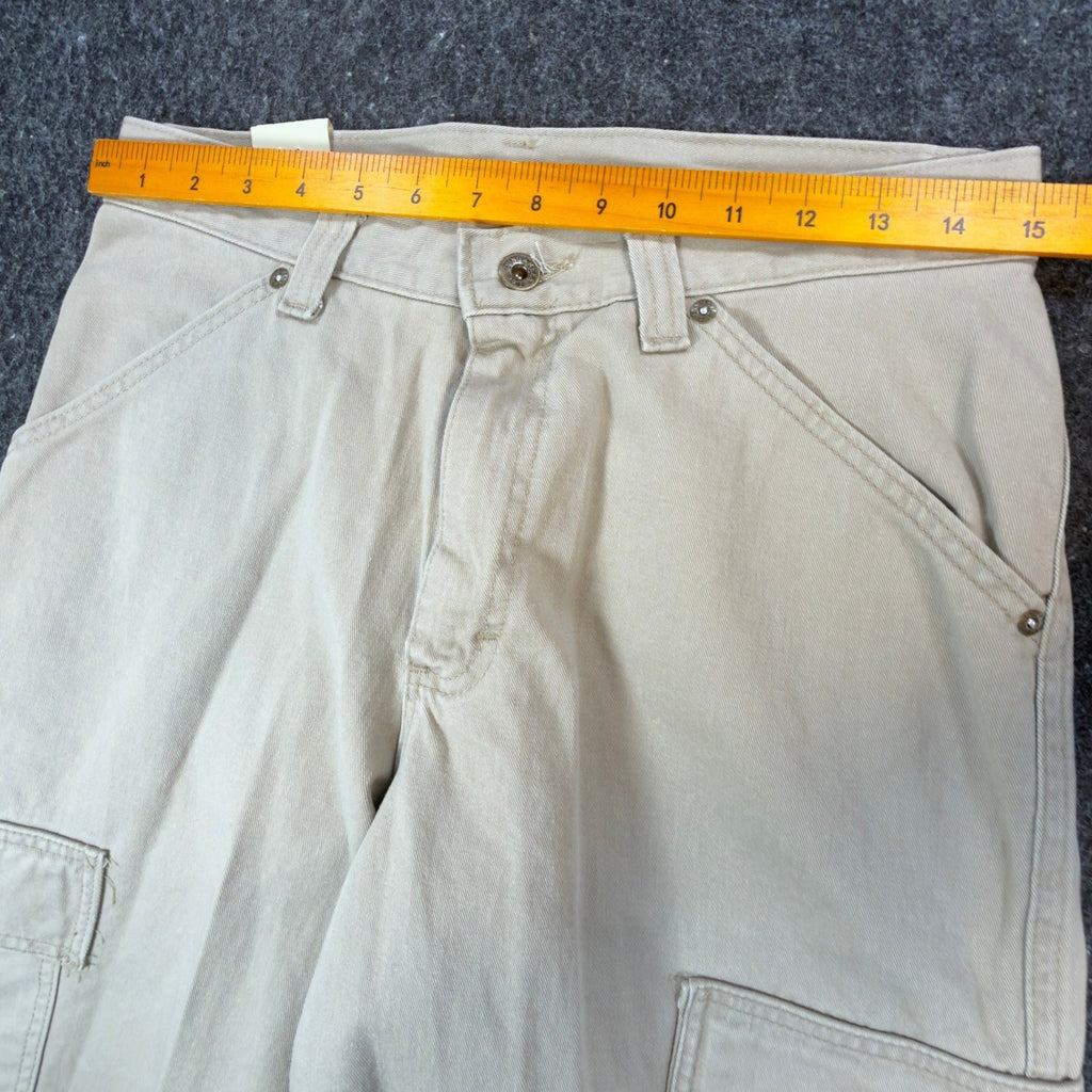 Lee Dungarees Cargo Shorts Mens 29 Khaki Cotton Relaxed Vintage 90s Made in USA - take2supply