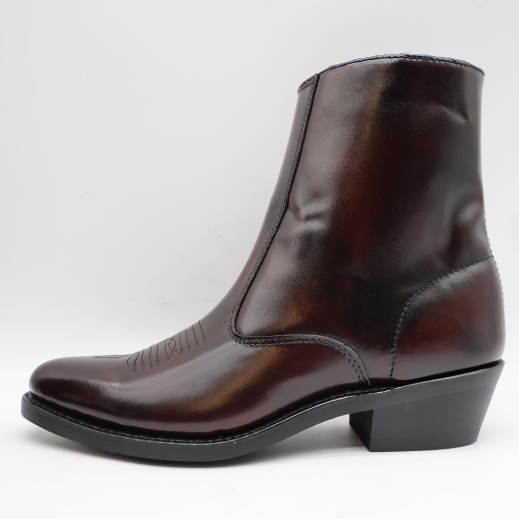 Laredo Zip Trucker Boots Mens 9.5 D Burnt Apple Leather Western Cowboy 62008 - take2supply