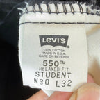 Levi's Vintage 90s 550 Relaxed Jeans Student 30x32 Black Made in USA NWT C100 - take2supply