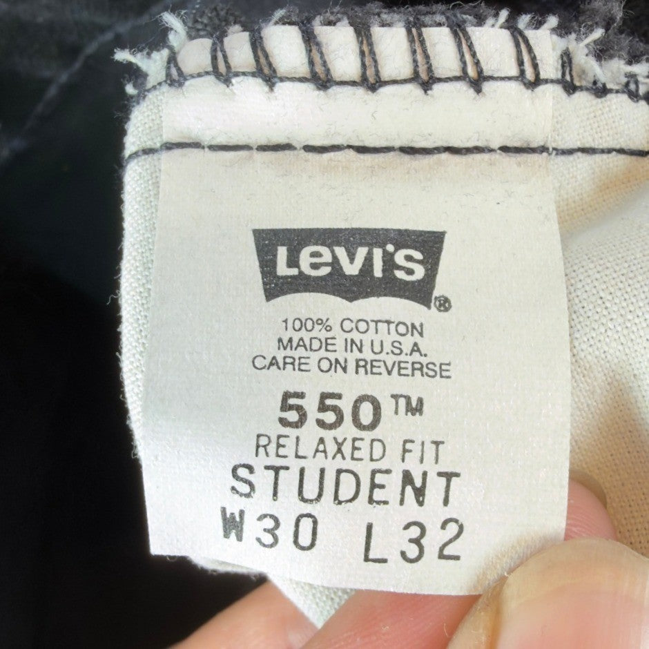 Levi's Vintage 90s 550 Relaxed Jeans Student 30x32 Black Made in USA NWT C100 - take2supply