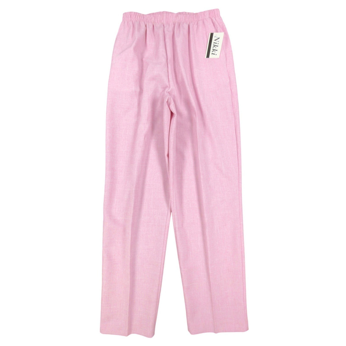 Nikki Vintage 90s Elastic Waist Pants Women 14 Rose Pink Polyester NWT Deadstock - take2supply