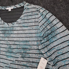 Erin London Top Womens Medium NWT Blue Grey Striped Textured Long Sleeve 78229 - take2supply