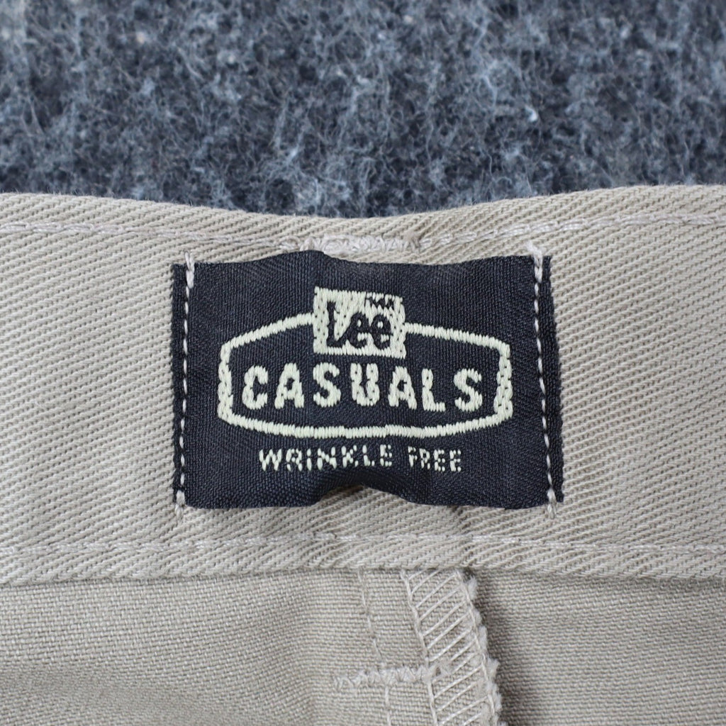 Lee Casuals Pleated Chino Pants Womens 12 M Khaki Cotton Wrinkle Free NWT - take2supply