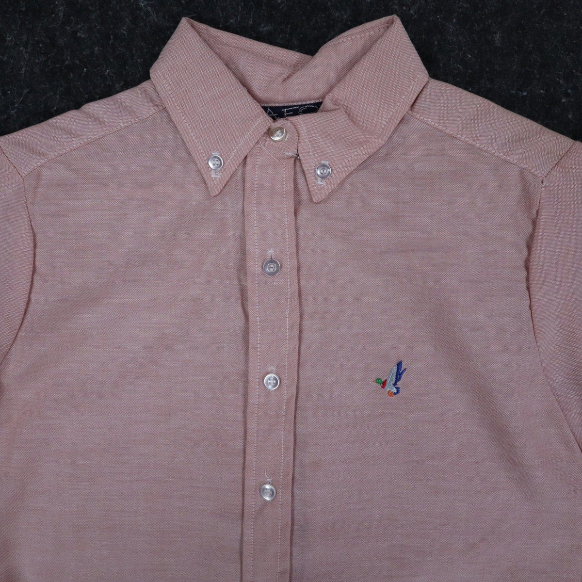 A Fox Shirt Kids 5 Vintage Pink Cotton Short Sleeve Duck Embroidery USA New - take2supply